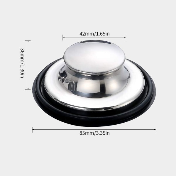 3,35\" (85mm) diameter afløbsdæksel, køkkenvask i rustfrit stål
