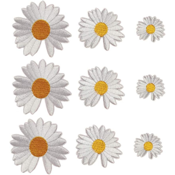 25 st Daisy Flower Patch Flower Applikation Stryk-på lappar Embr