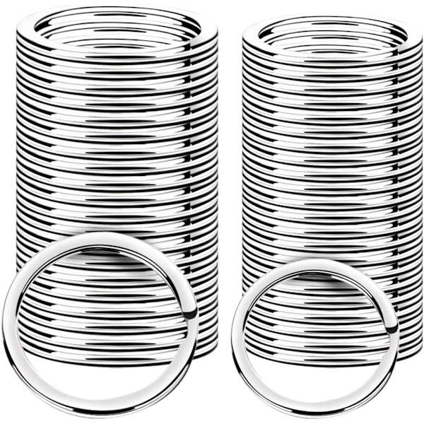 100 kpl avaimenperän renkaat, 25 mm ja 28 mm metalliseosavaimenperän renkaat