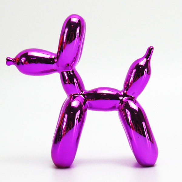 Skinnende galvanisert ballong hund statue samleobjekter figurer A