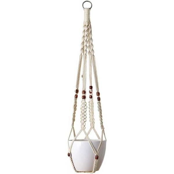 Macrame planteophæng hængende plantepotteholder havedekoration w