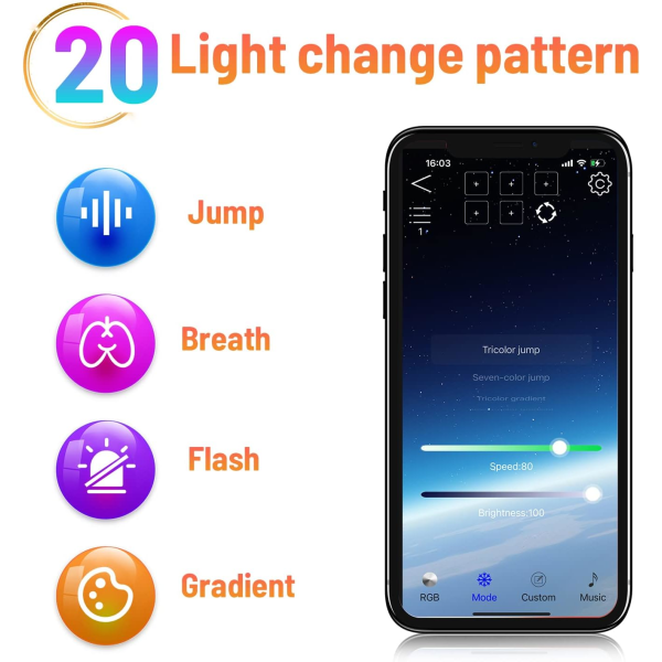 Smart APP Farge Solnedgang Lampe Led Projektor Hjemmedekorasjon Fotog