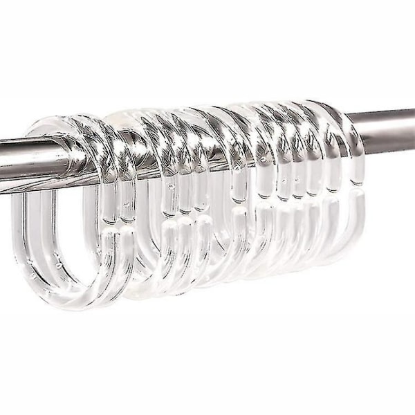 Duschdraperikrokar i plast, duschdraperikrokar, 36-pack