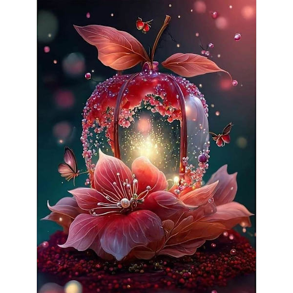 (34) 3 stycken DIY Diamond Painting  Jul Kit, 5D Jul Broderi