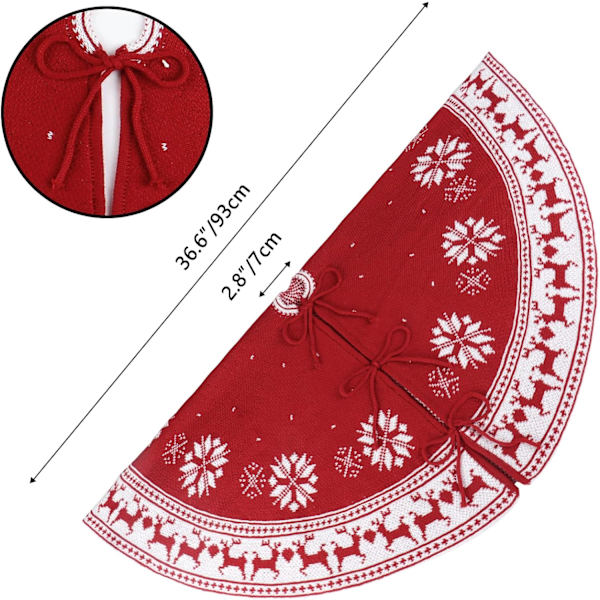 Rødt juletreskjørt 92cm 36 tommer store juletreskjørt