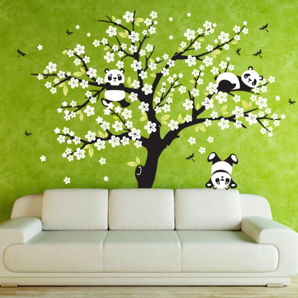 Härlig Röd Panda Plommon Wall Sticker/Tree Wall Sticker för Decorati