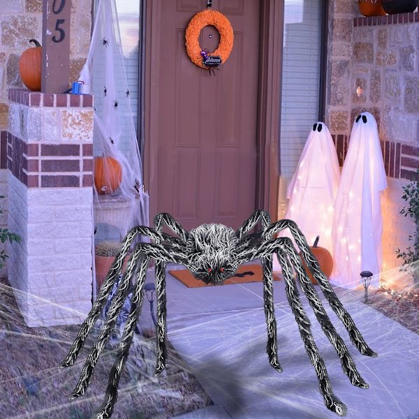 2 Pakke Gigant Hårete Edderkopp Halloween Dekorasjoner med Triangulær S