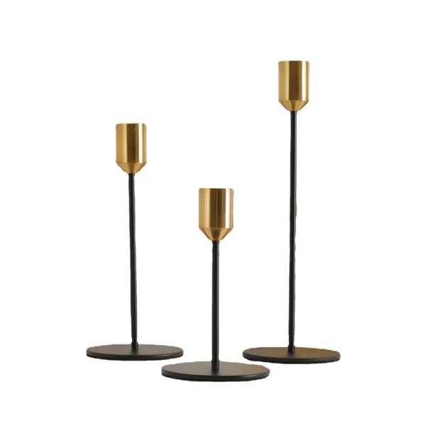 Gold Candlestick Holders Set of 3 Metal Tall Candle Stand for Tap