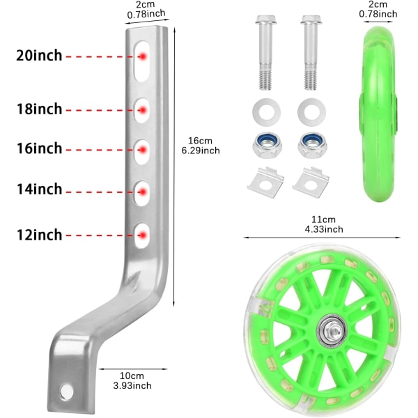 Barnehjul for sykkel, støttehjul for sykkel, barnehjul