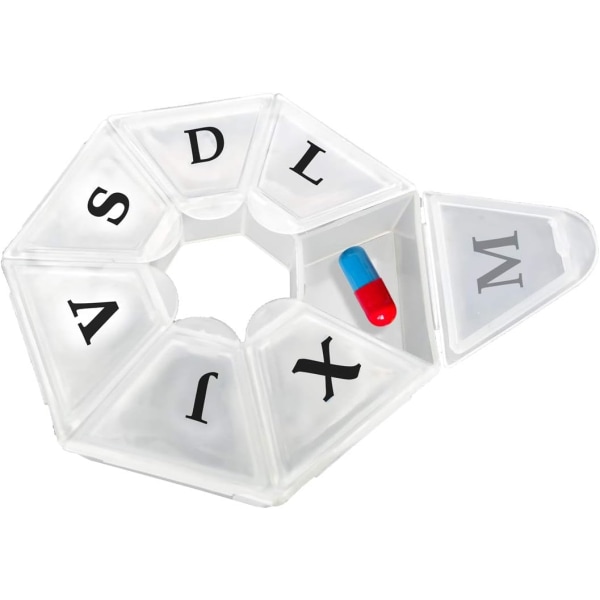 Weekly Pill Organizer - Weekly Pill Box - Stora fack - He