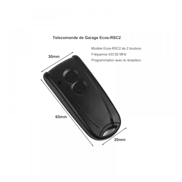 Ecos-RSC2 433Mhz Garagefjernbetjening Portfjernbetjening Replac