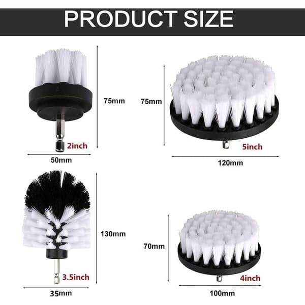 5 stk. Drill Cleaning Brush, Brush for Drill Car Tile Carpet Bathtu