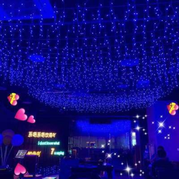 Blå 5 * 0,8 meter - stikversion + hale stik, LED farve lys,