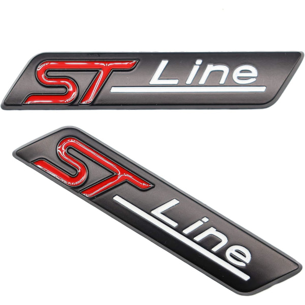 2 stk Metal St line mærkat Bilhoved emblem Badge Chrome Sticker,