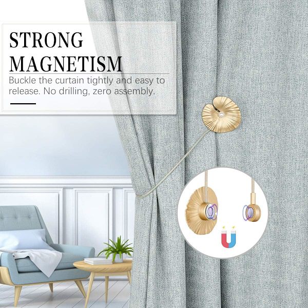 Gardinstop med magnetiske knapper, gardinstop (2 stk.)