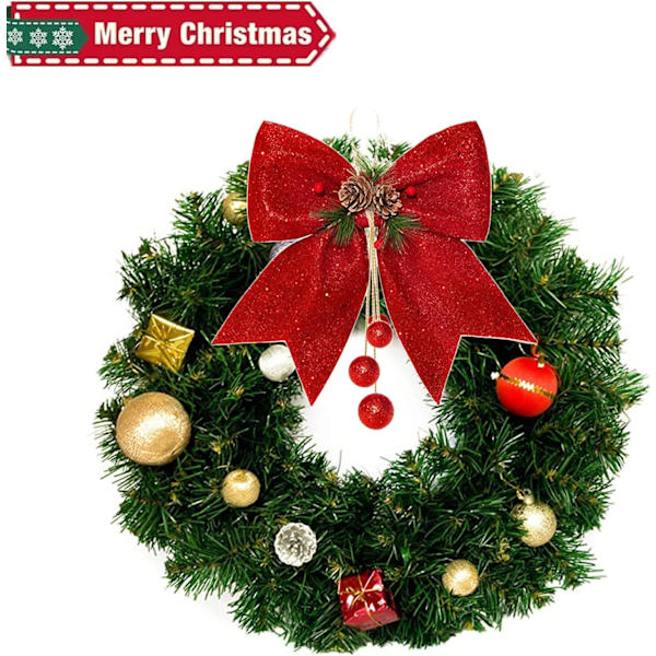 Julband rosett, julglitter rosetter, stor julgran