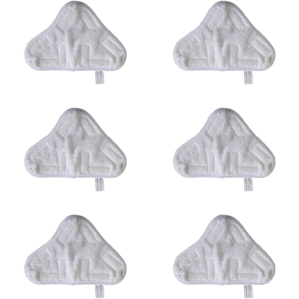 6 vaskbare mikrofiber-velcro-kluter til dampmopp, vaskbart trekk