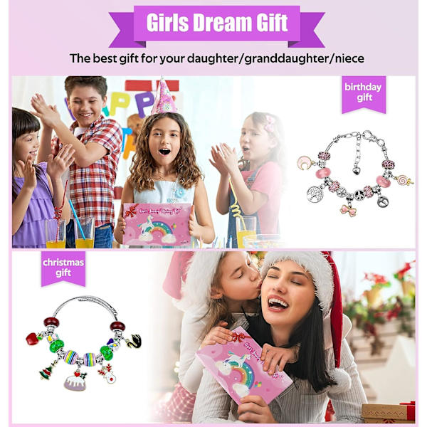97 delar DIY armband set 8 ~ 12 år flicka julklapp c