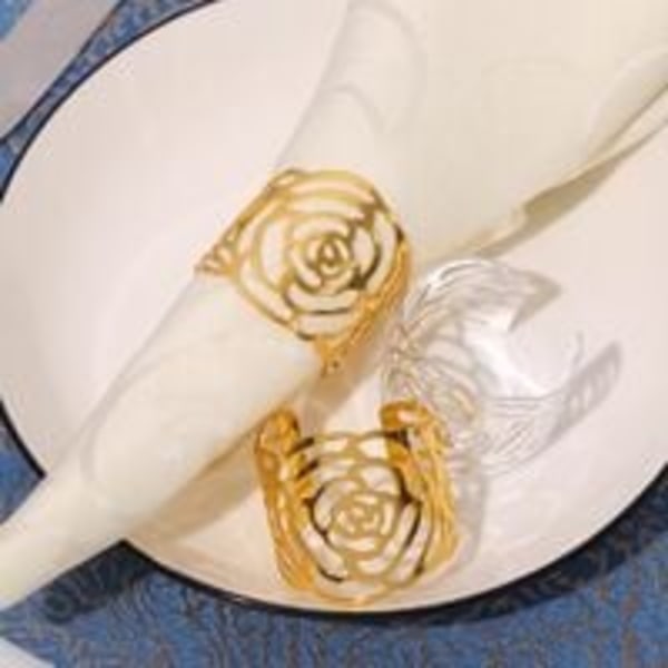 Guld Servietring 12PCS Jule Servietholder Servietring Serviet