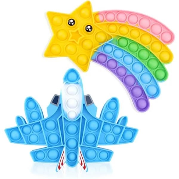 2PCS Pop It Fidget-leker for barn og voksne