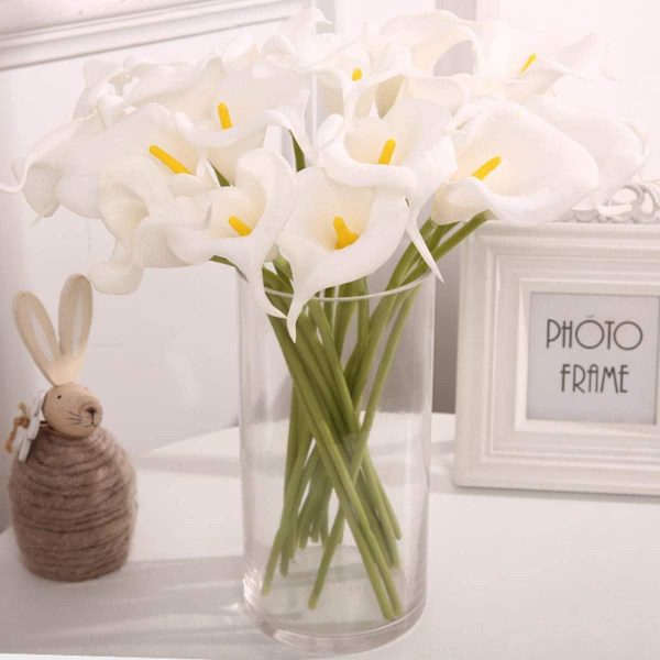 20 kpl Tekoisia Lateksi Calla Lilies, Realistisia Yksittäisiä Varsia Calla