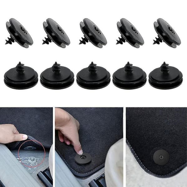 10 stk Antiskli Teppetspenne Universal Bilmatte Feste Spenne Ca
