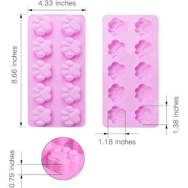 4 pakke non-stick silikoneforme til chokolade, slik, gelé, is