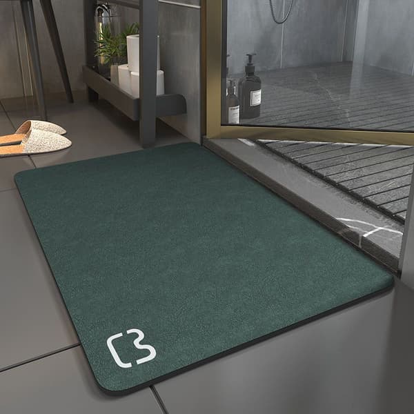 Melbourne Green, Diatom Mud Bath Mat Non-Slip and Absorbent Bath
