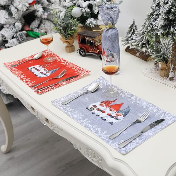 Julepladsmåtter med julegnomdesign - varmeisoleret - St
