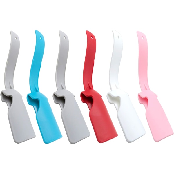 6-pack bærbar latskoløfter i plast for sokker, lett å sette O
