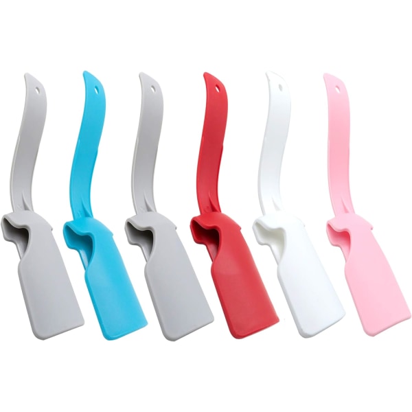 6 st Lazy Shoe Helper, Bärbar Plast Sko Horn Lyfthjälp