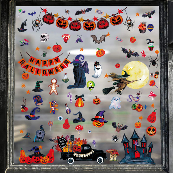 Halloween Vindu Dekal Klistremerker Salg Klarering Avtakbar Gjenbrukbar