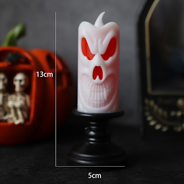 12 stk (Hvit) Halloween Flammeløse Lys, Lysende Gresskar Ha