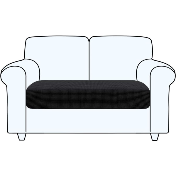(Svart, 2-sits) Sofföverdrag, 1-delat soffkuddsöverdrag