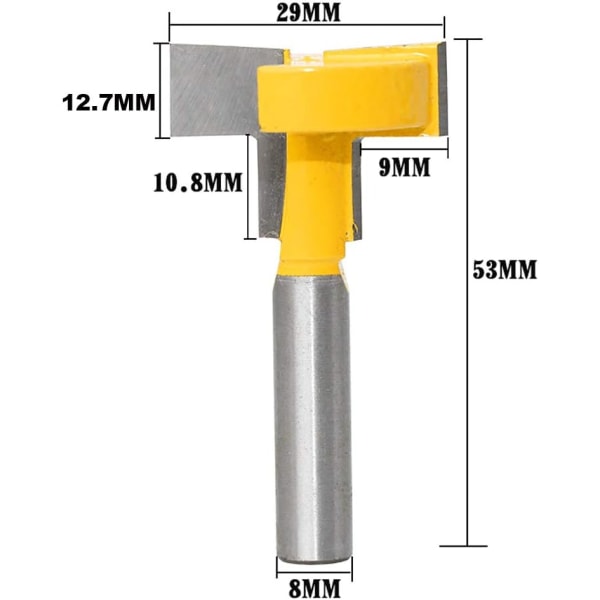 8mm T-spor T-spor Router Form Router Bits Træskæring Fræsning
