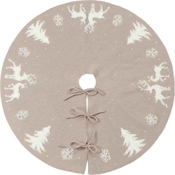 Beige julgransmatta 92 cm 36\" julgransdekoration