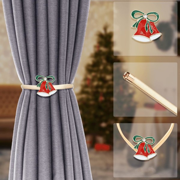 2-pack (klockor) Julgardin upphängningsband spänne aluminiumlegering