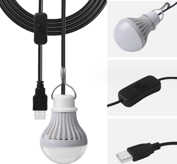LED camping lys, USB bærbar camping lys med krog, vandtæt