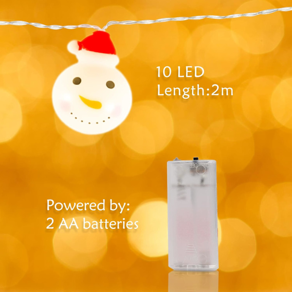 1 Snögubbe Jul Ljus Krans, 10 LED Snögubbe Jul Ljus,