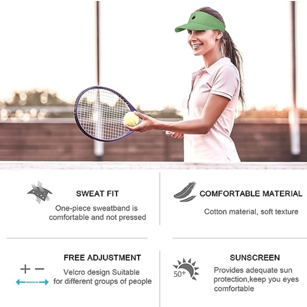 Dame Solhat-Unisex Visor Cap, Ahornblad Broderet Justerbar