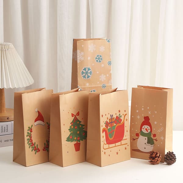 12-pack snöflingformade julklappsaskar, julklappsaskar i kraftpapper