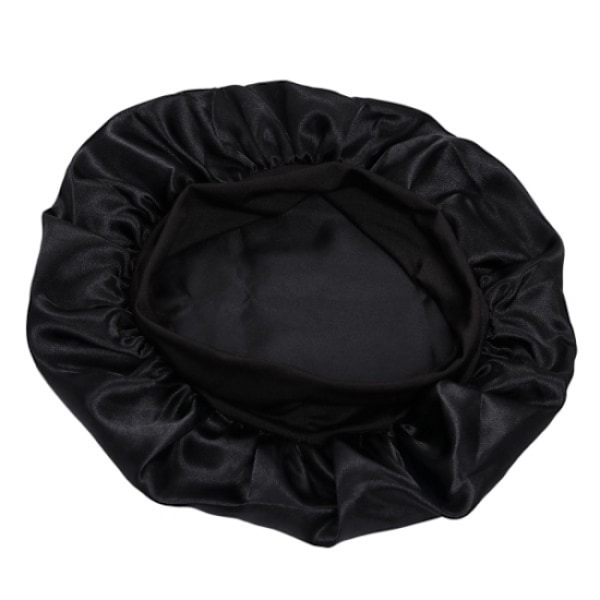 1 stk. Sovehætte - Satin hætte - Sovehætte Sort one size