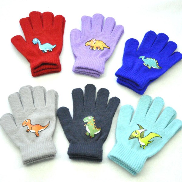6 par stickade handskar för barn, String Gloves Kid, String Glove, Kn
