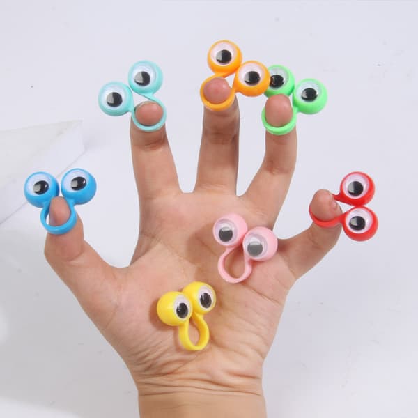 3*3*1,5 cm, 20 st roliga finger- och ögonringsleksaker, rörlig ögonleksak