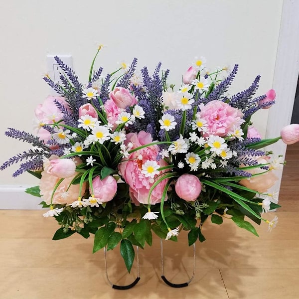 Konstgjord prästkrageblomma, 4 st konstgjorda plastblommor, utomhus U