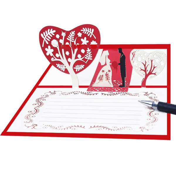 Valentine's Day-kort, bryllupsdagskort, 3D-kort, Pop Up C