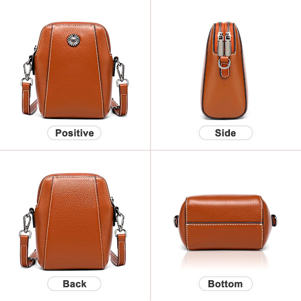 Kvinnors Crossbody Väska Liten Mobiltelefon Väska Retro Läder Crossbod