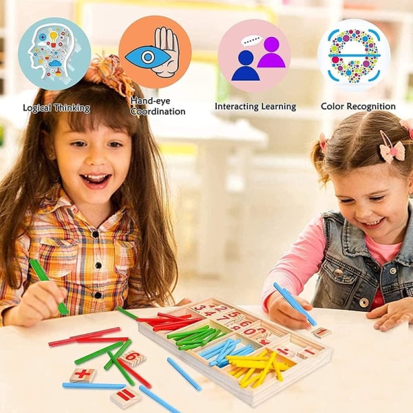 Montessori Math Toy, träpinnar digitalt spel med Counting Blo
