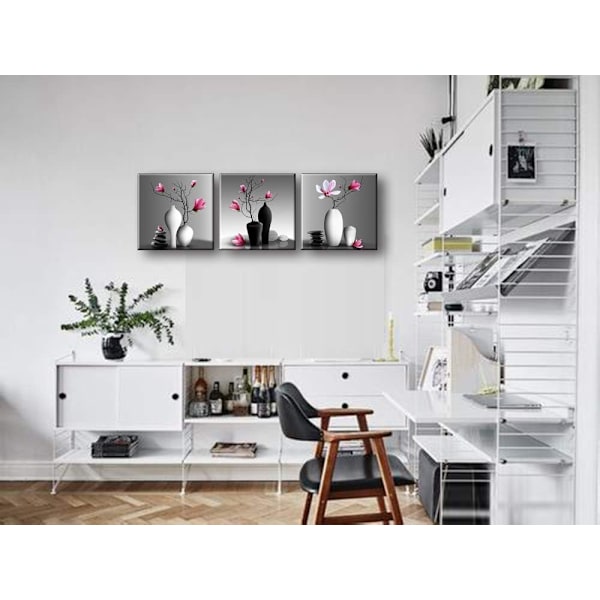 3X Orkidé Canvas Prints Bild Elegant Träd i Blomvas Piy P