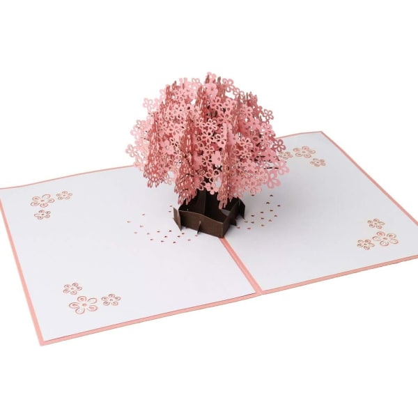 3D Pop Up-kort, bursdagshilsen invitasjonsbryllup 3D Sakura T